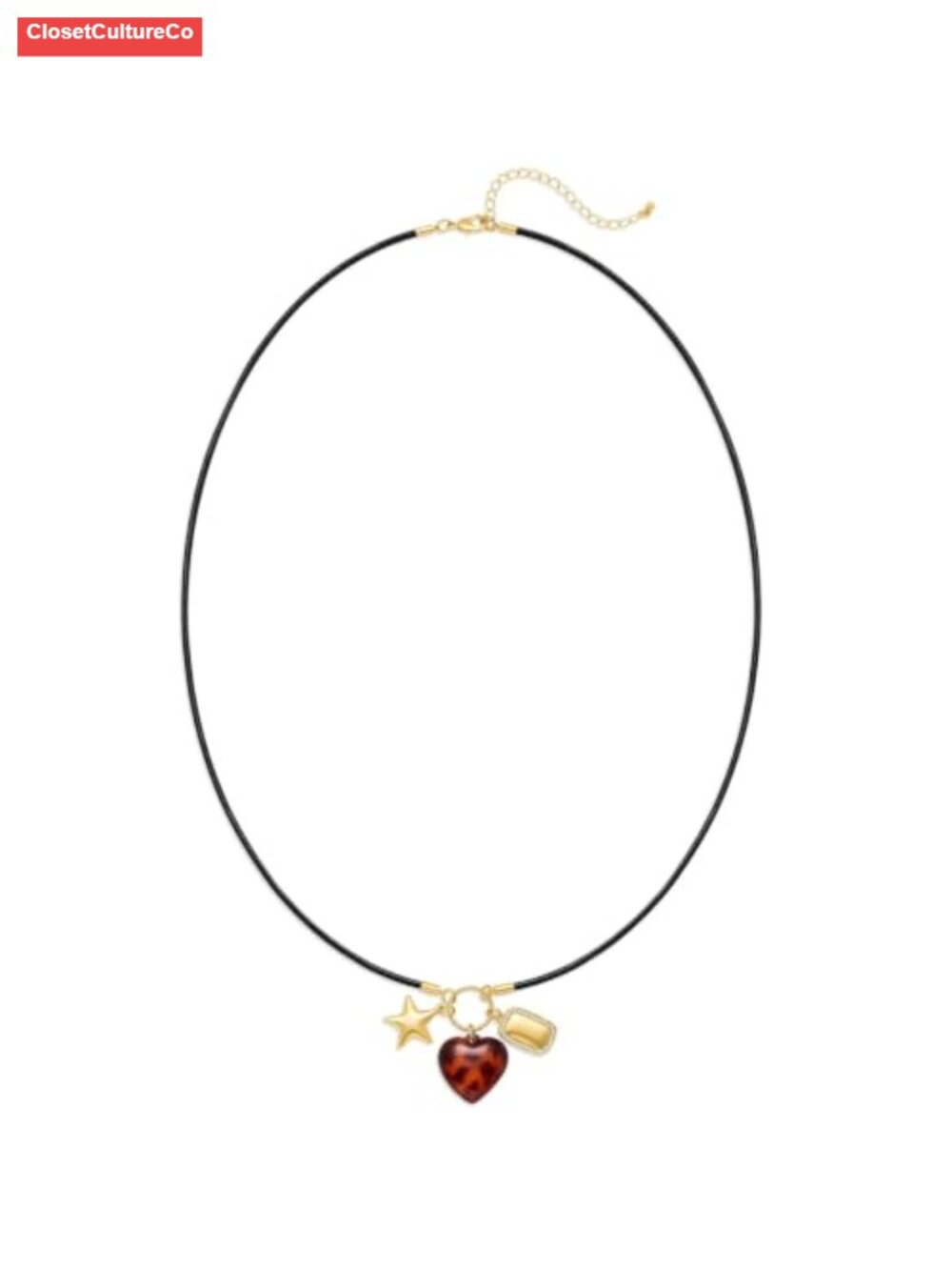 Rope Cord Choker Necklace Women Heart Star Pendant Adjustable Lobster Clasp